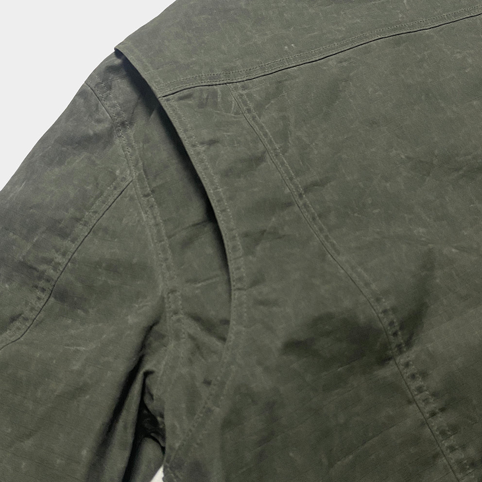 BZEN M.3139RR MAVERICK2-WXK REGULAR FIT 4 POCKET LINED WAXED RIP STOP JACKET-6OZ-WAX KHAKI CAUTION:DO NOT WASH