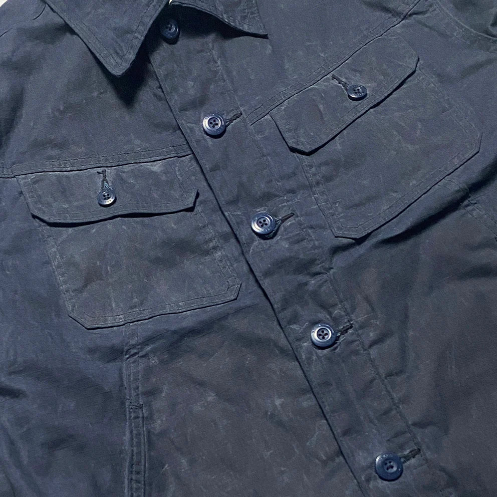 BZEN M.3139RR MAVERICK2-WXN REGULAR FIT 4 POCKET LINED WAXED RIP STOP JACKET-6OZ-WAX NAVY CAUTION:DO NOT WASH