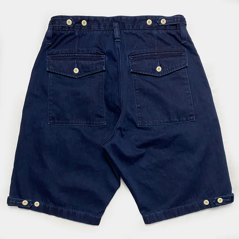 BZEN M.1045R NASH-S-I REGULAR FIT CROSS DYED DENIM SHORT-10.5OZ-E1A INDIGO