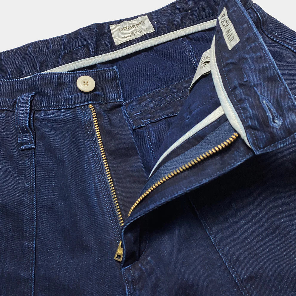 BZEN M.1045R NASH-S-I REGULAR FIT CROSS DYED DENIM SHORT-10.5OZ-E1A INDIGO