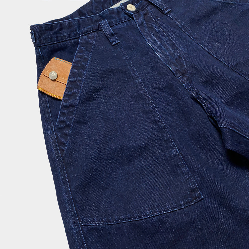 BZEN M.1045R NASH-S-I REGULAR FIT CROSS DYED DENIM SHORT-10.5OZ-E1A INDIGO