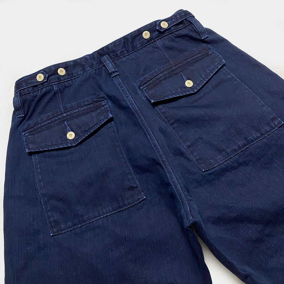 BZEN M.1045R NASH-S-I REGULAR FIT CROSS DYED DENIM SHORT-10.5OZ-E1A INDIGO