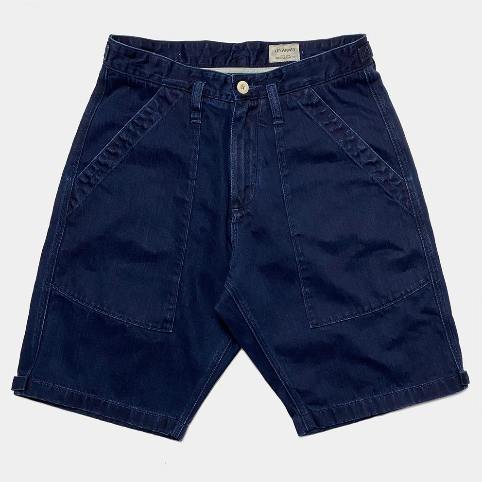 BZEN M.1045R NASH-S-I REGULAR FIT CROSS DYED DENIM SHORT-10.5OZ-E1A INDIGO
