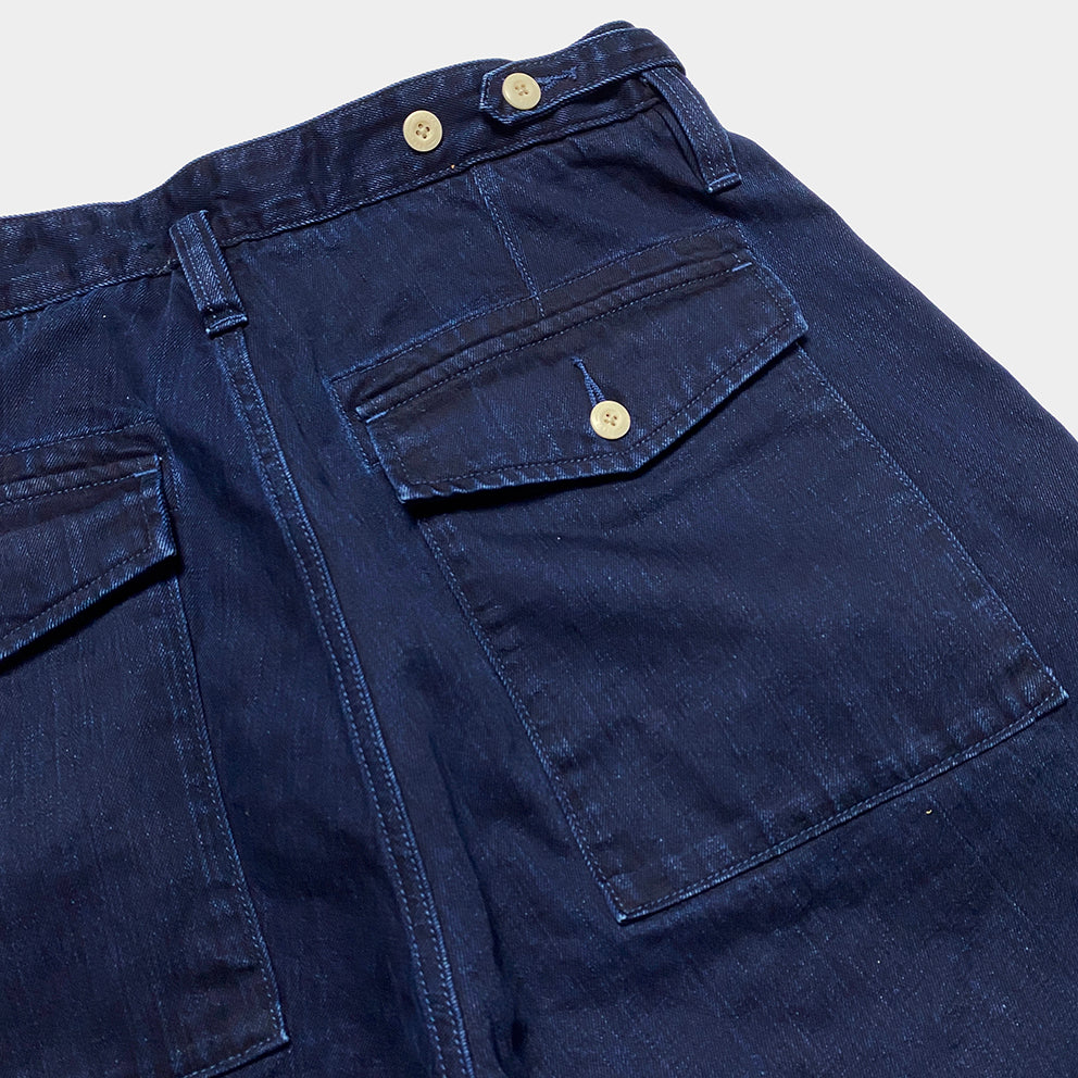 BZEN M.1045R NASH-S-I REGULAR FIT CROSS DYED DENIM SHORT-10.5OZ-E1A INDIGO