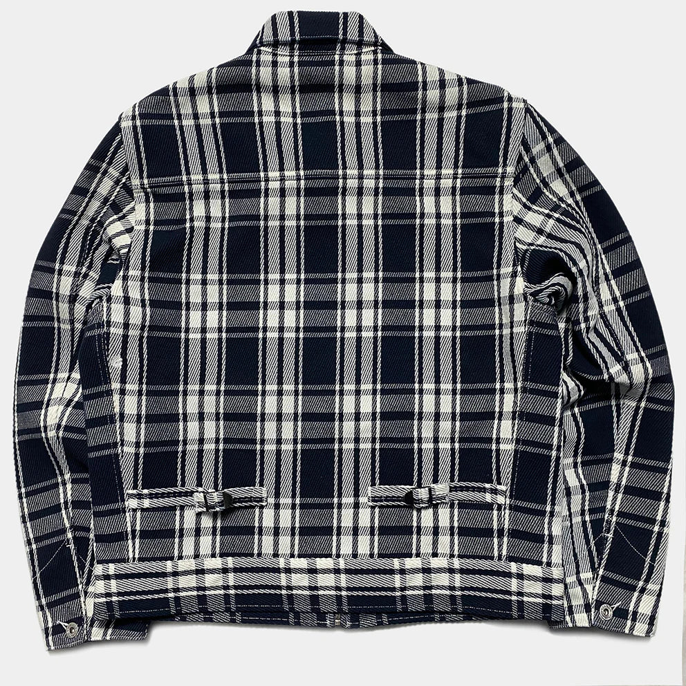 BZEN M.3315 MAVERICK-P REGULAR FIT UNLINED PLAID PILOT JACKET-E0 BLUE PLAID