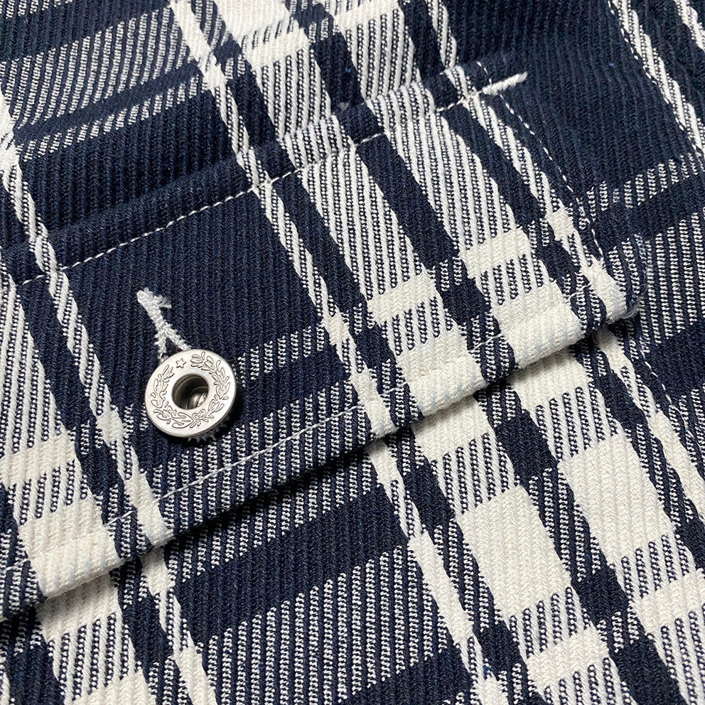 BZEN M.3315 MAVERICK-P REGULAR FIT UNLINED PLAID PILOT JACKET-E0 BLUE PLAID