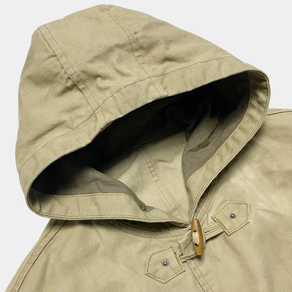 BZEN M.3230RR DUF-CMG REGULAR FIT VEGGIE DYED CANVAS DUFFLE COAT-12OZ-E0 MOSS GREEN