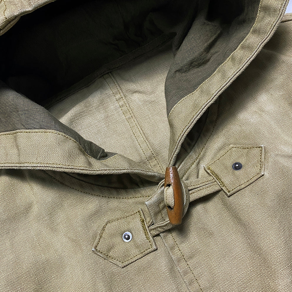 BZEN M.3230RR DUF-CMG REGULAR FIT VEGGIE DYED CANVAS DUFFLE COAT-12OZ-E0 MOSS GREEN