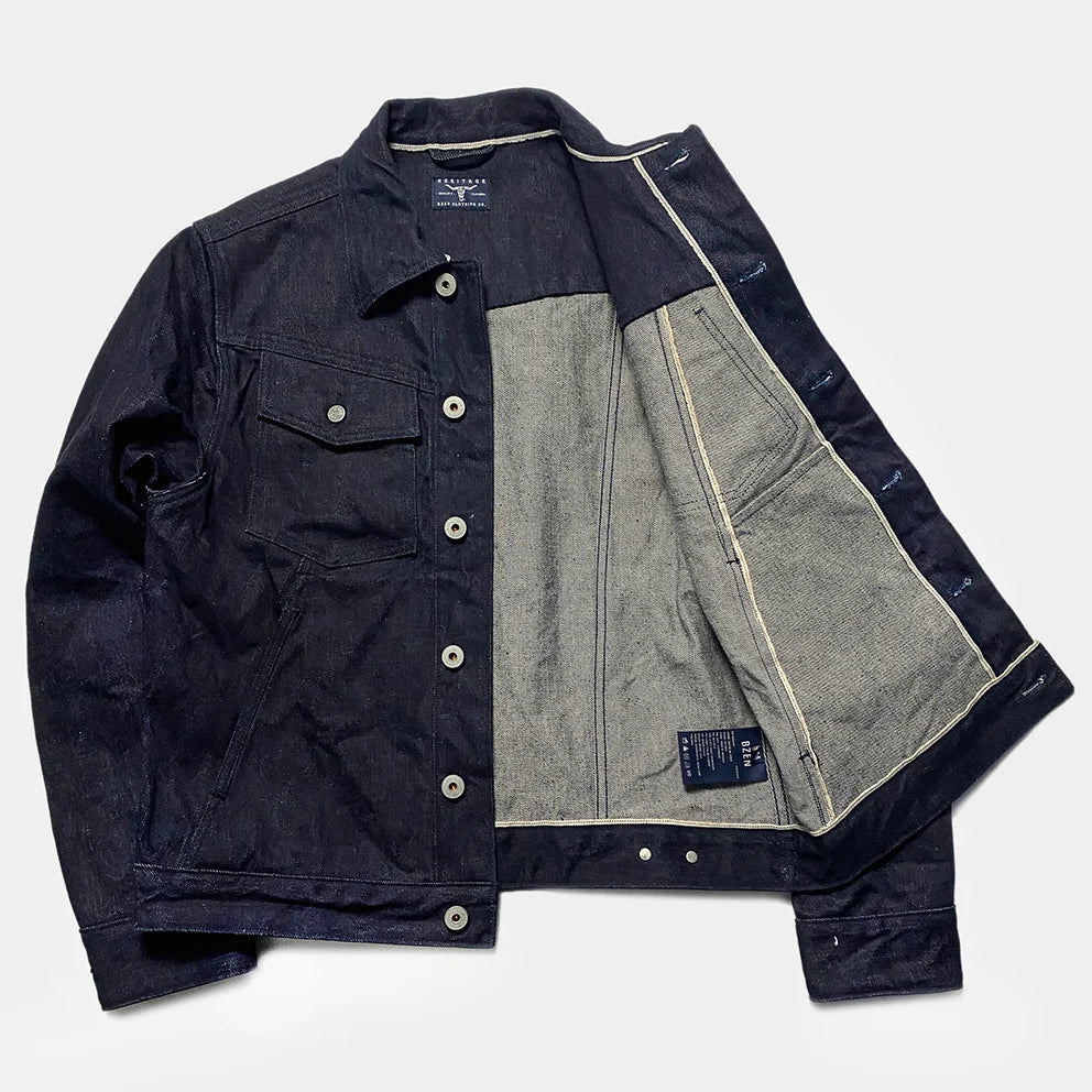 Bzen M.3139RR Garcia 2 18I Regular Fit 18oz Selvedge Denim Jacket 18oz HRH (Indigo)