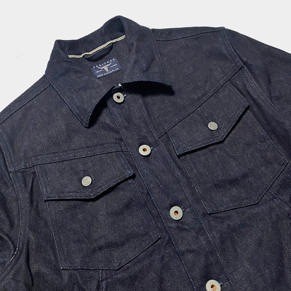 Bzen M.3139RR Garcia 2 18I Regular Fit 18oz Selvedge Denim Jacket 18oz HRH (Indigo)