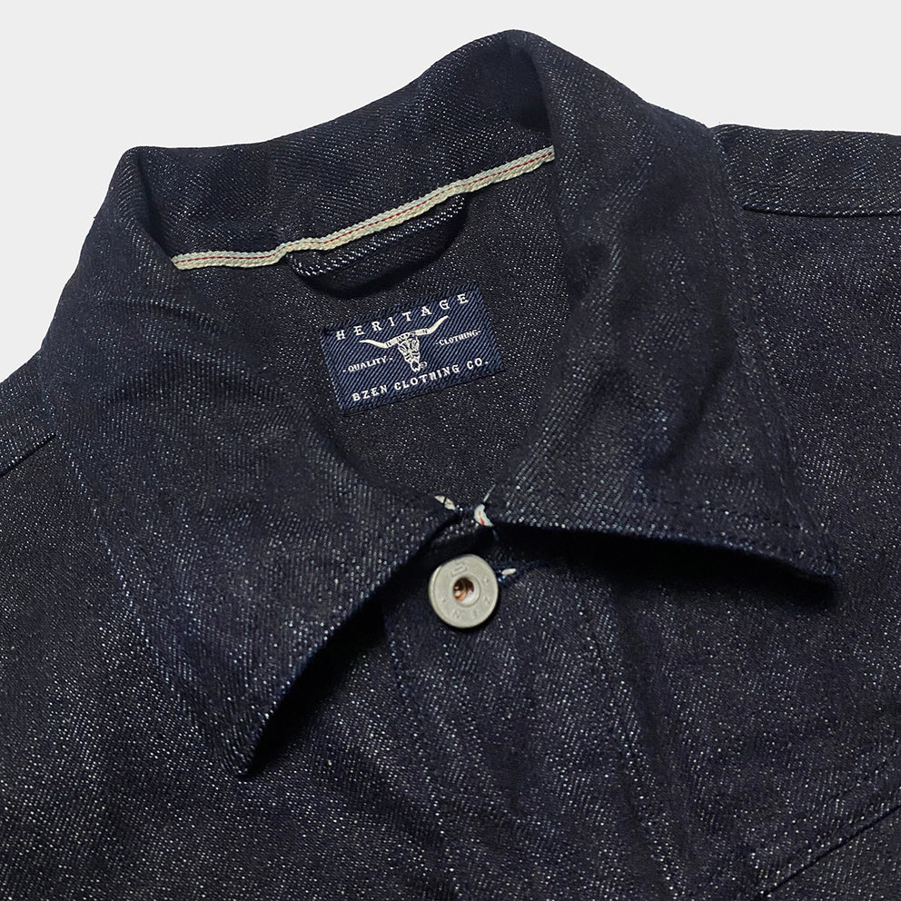 Bzen M.3139RR Garcia 2 18I Regular Fit 18oz Selvedge Denim Jacket 18oz HRH (Indigo)