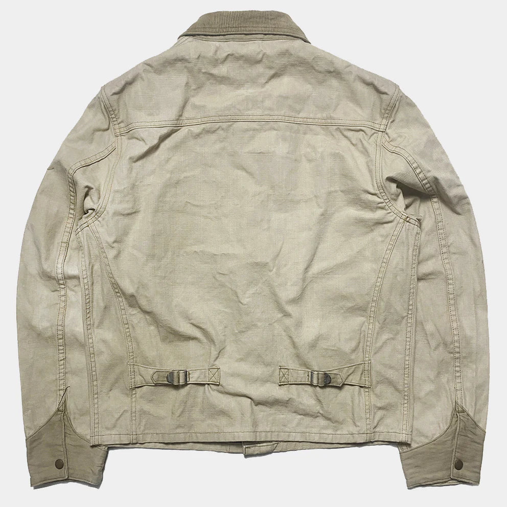 Bzen M.3315 Maverick4 CS Regular Fit Zip Up 4 Pocket Veggie Dyed Canvas Jacket 12.5oz E0 (Sand)
