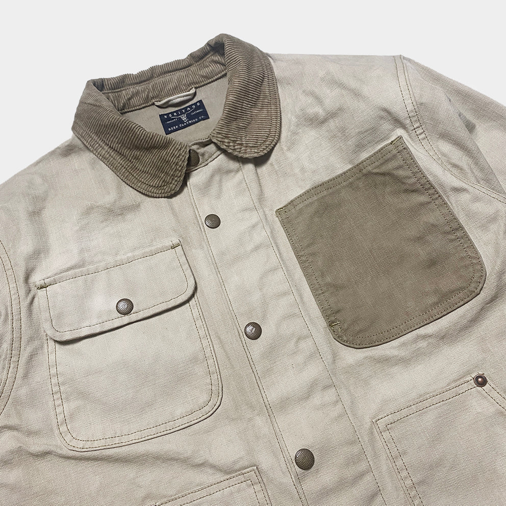 Bzen M.3315 Maverick4 CS Regular Fit Zip Up 4 Pocket Veggie Dyed Canvas Jacket 12.5oz E0 (Sand)