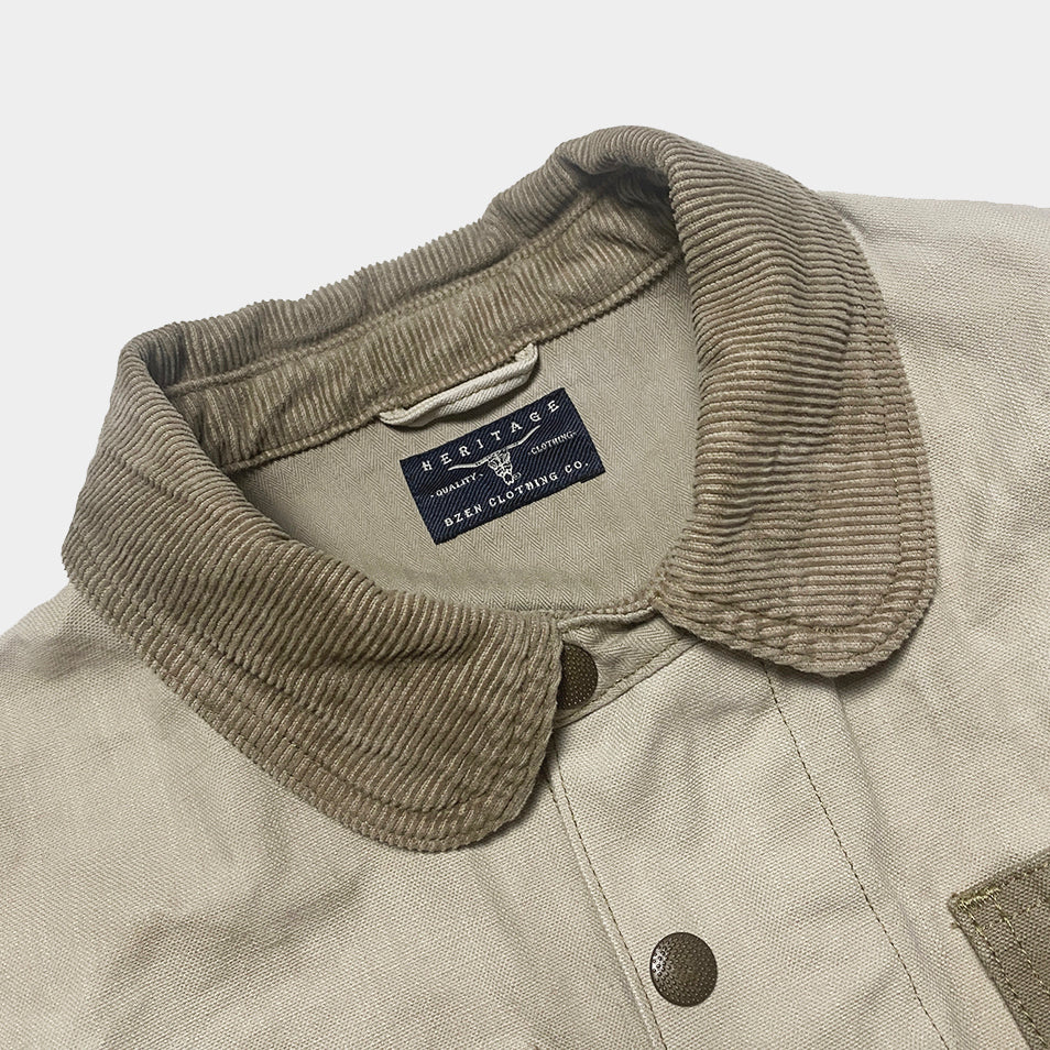 Bzen M.3315 Maverick4 CS Regular Fit Zip Up 4 Pocket Veggie Dyed Canvas Jacket 12.5oz E0 (Sand)