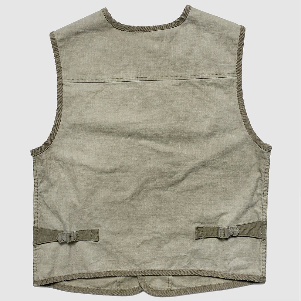 BZEN M.3203R SILAS4-CS REGULAR FIT 4 POCKET VEGGIE DYED CANVAS VEST-12.5OZ-E0 SAND