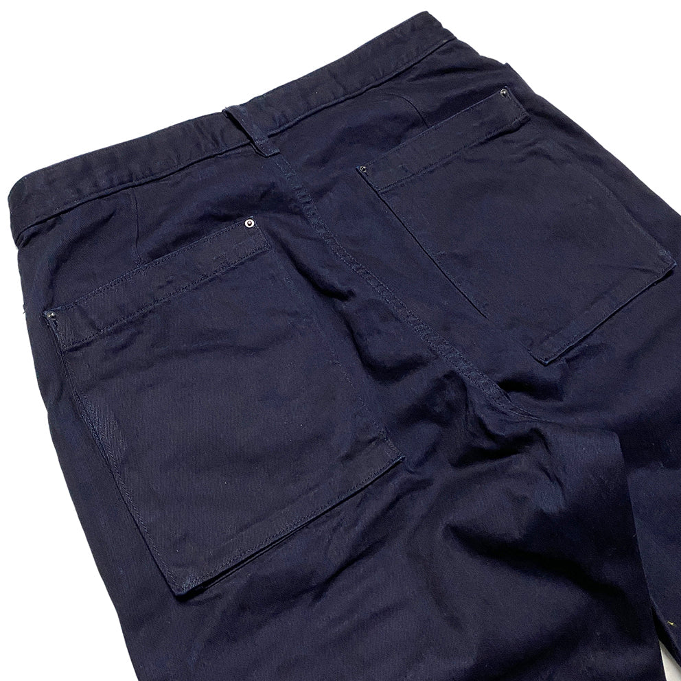 BZEN M.1170 DECKS-8P REGULAR FIT USN INSPIRED 8 POCKET CROSS DYED INDIGO DENIM PANT-10.5OZ-E0 BLUE SILO