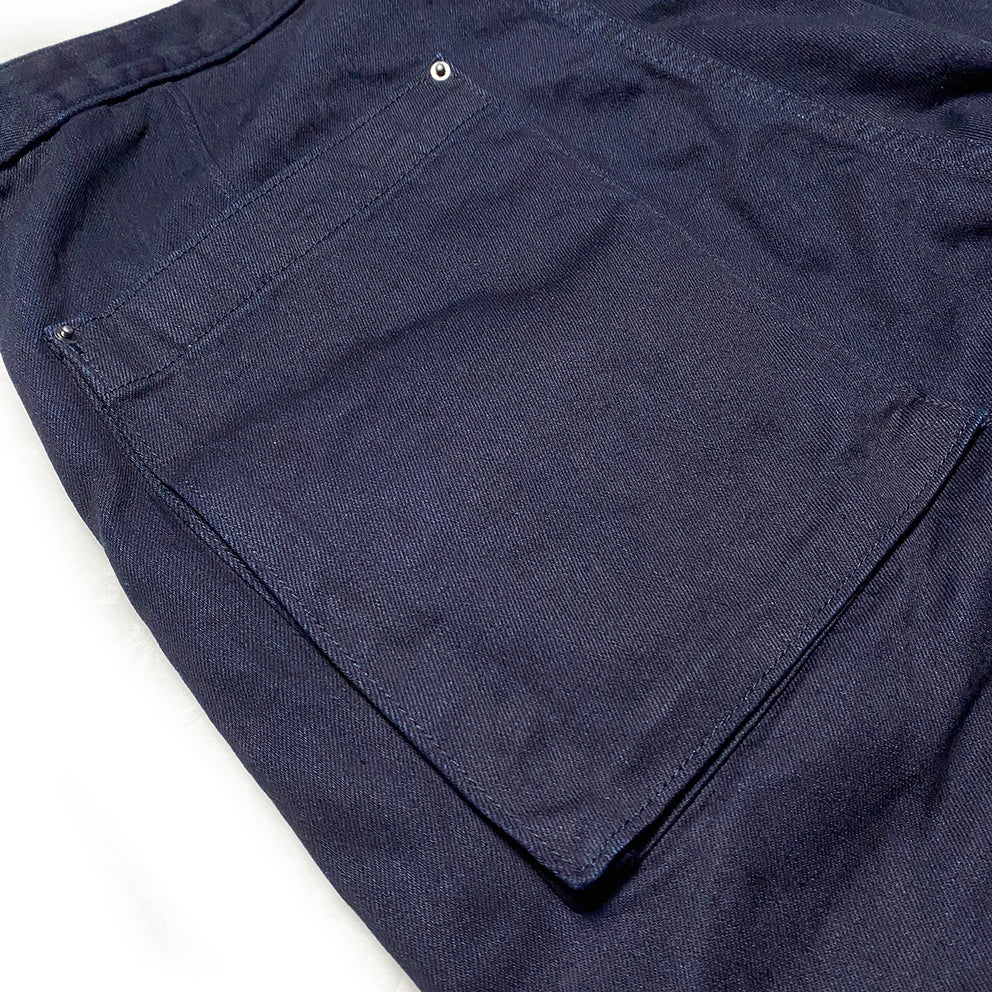 BZEN M.1170 DECKS-8P REGULAR FIT USN INSPIRED 8 POCKET CROSS DYED INDIGO DENIM PANT-10.5OZ-E0 BLUE SILO