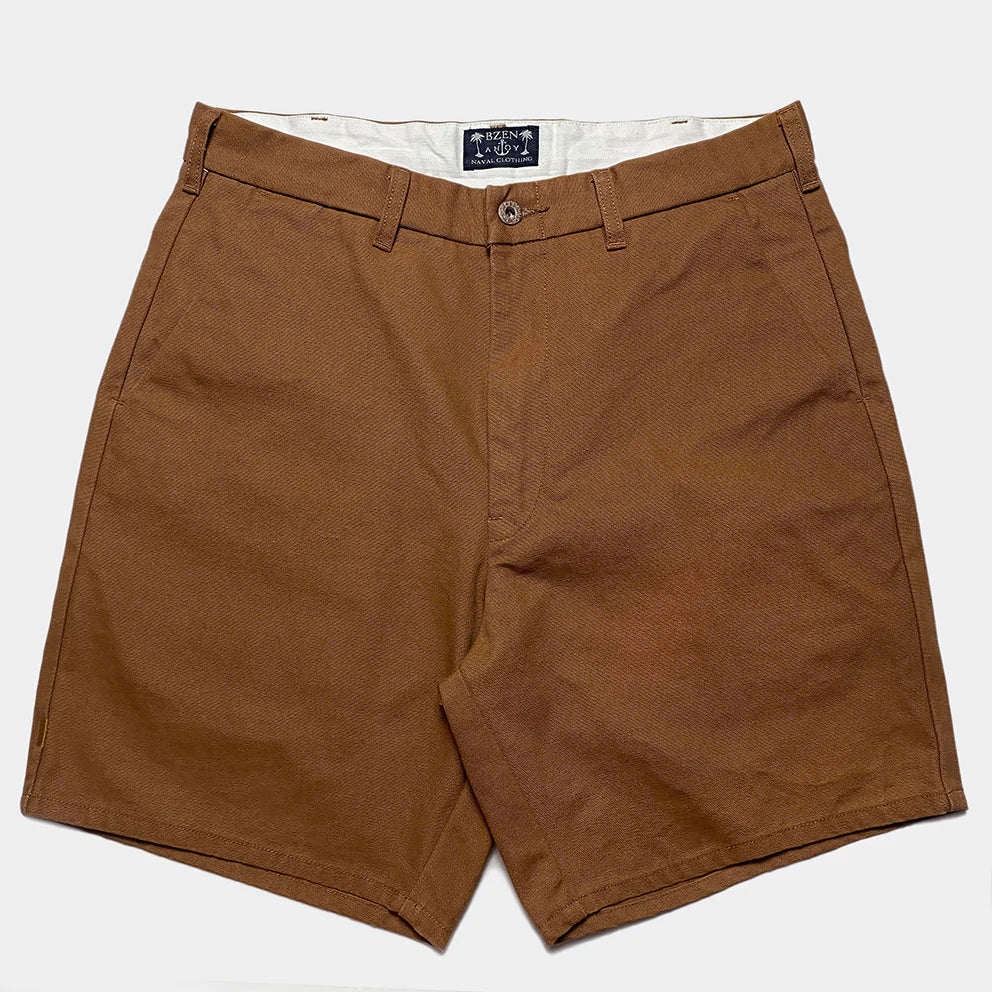 BZEN M.1281 COXON-CR REGULAR FIT CANVAS BERMUDA-12oz-E0 RUST