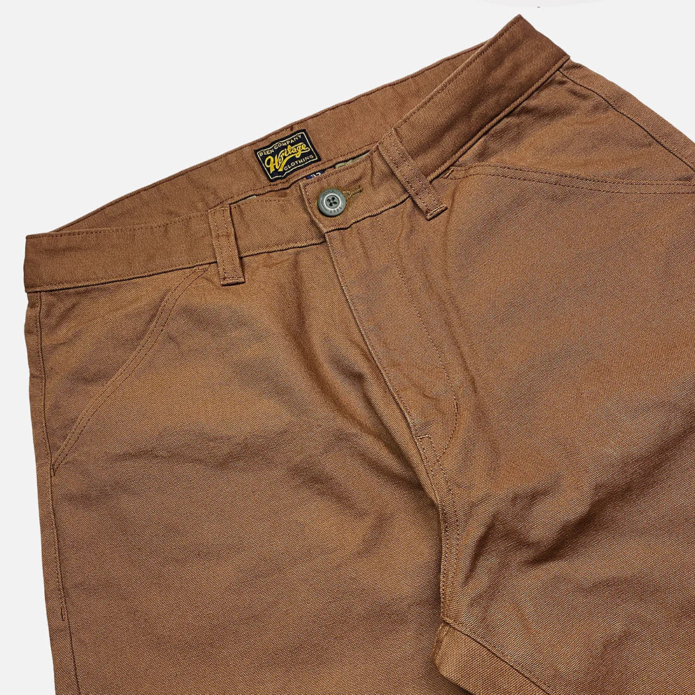 BZEN M.1136 RORY-CR RELAX FIT FLAT FRONT 4 POCKET CANVAS PANT-12OZ-RUST