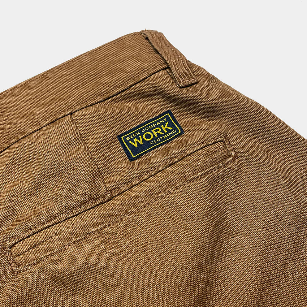 BZEN M.1136 RORY-CR RELAX FIT FLAT FRONT 4 POCKET CANVAS PANT-12OZ-RUST