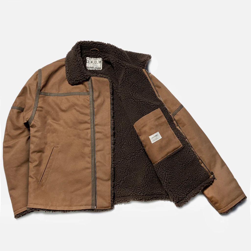 BZEN M.3054 GENGHIS-CR REGULAR FIT RAF WW2 INSPIRED AVIATOR FLYING GRIZZLY RUST CANVAS JACKET-12OZ-E0 RUST