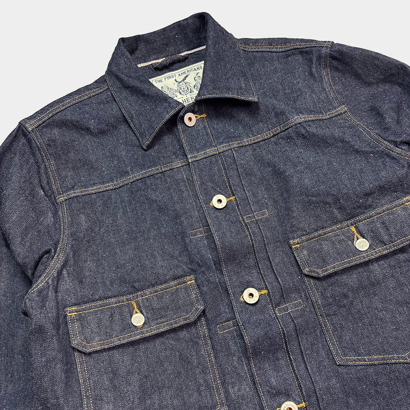 Bzen M.3139RR Geronimo LS12FLS Regular Fit Type 2 Loom State Selvedge Denim Jacket 12.5oz HRH Indigo