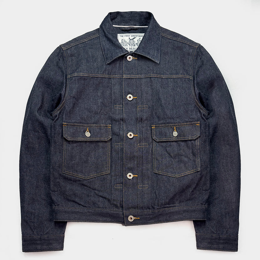Bzen M.3139RR Geronimo LS12FLS Regular Fit Type 2 Loom State Selvedge Denim Jacket 12.5oz HRH Indigo