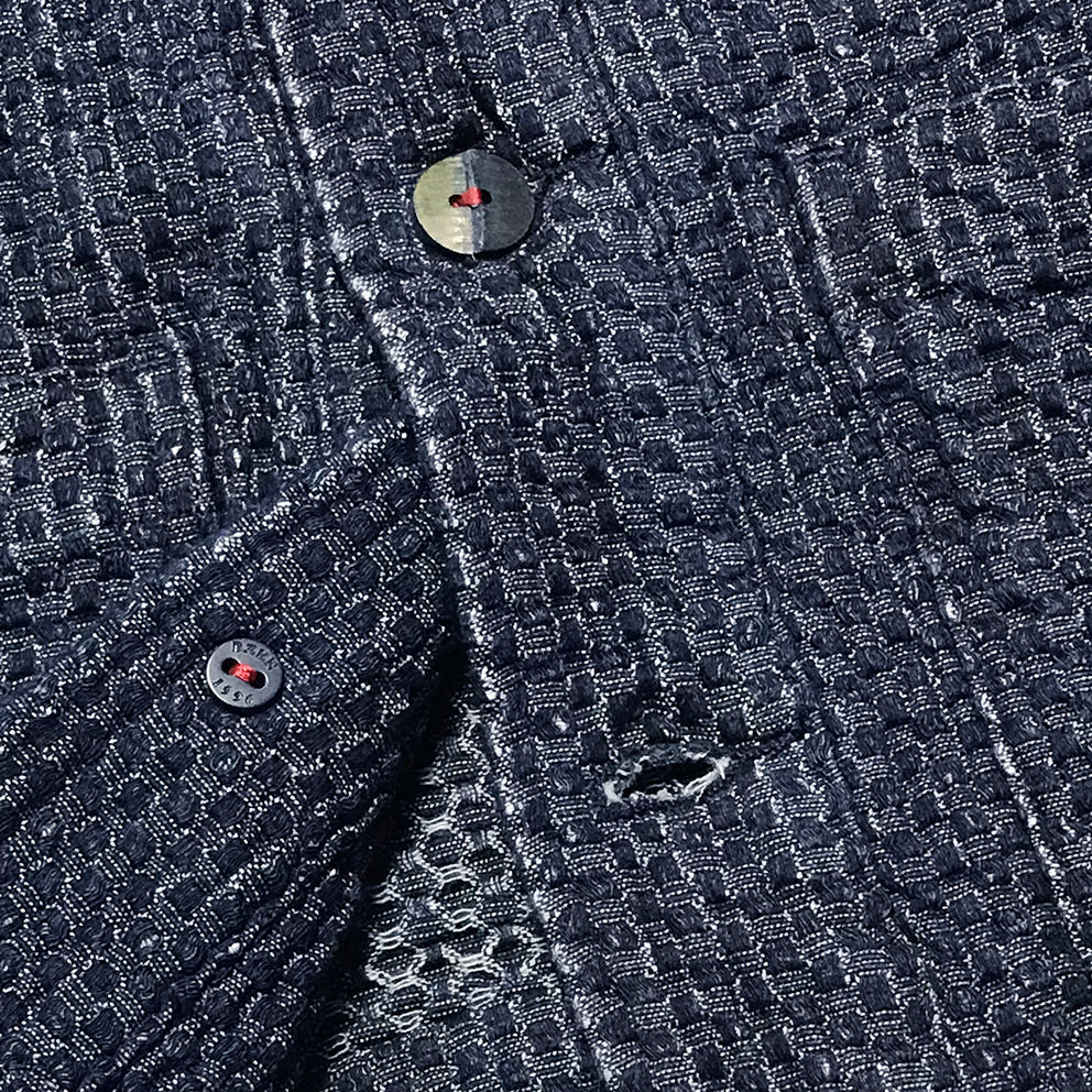 BZEN M.3049-MATTY INDIGO DOBBY WEAVE REGULAR FIT 2 POCKET BLAZER-E0 INDIGO