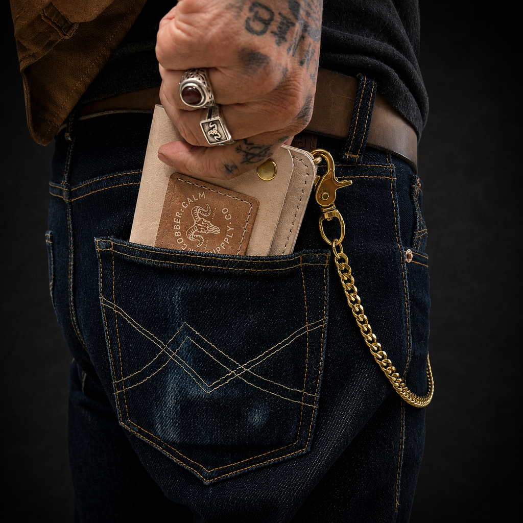 ****PRE-ORDER**** Duz Denim "Clobber Calm Supply Co." Wallet (Veg Tan)