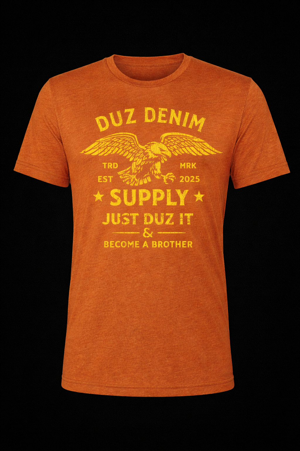 DUZ DENIM-"JUST DUZ IT BECOME A BROTHER"-HEATHER SHORT SLEEVE TEE-AUTUMN