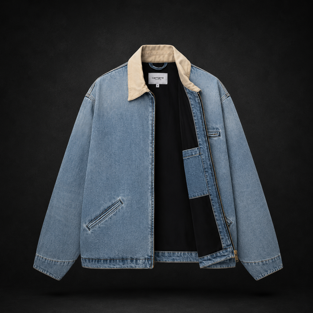 Carhartt OG Detroit Jacket 'Camano' Denim (Blue/Dusty H Brown/Burst Washed)