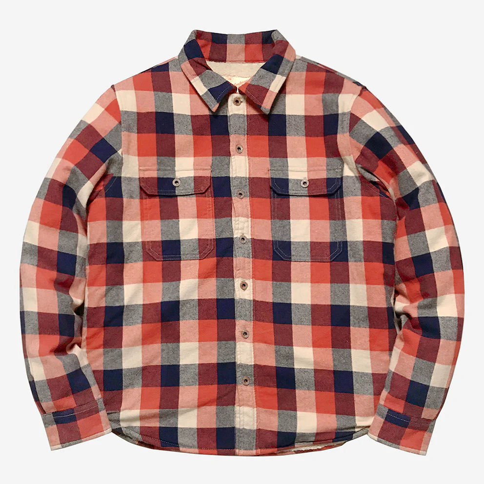 DDL 312-BRYSON REGULAR FIT SHERPA LINED CHECK SHIRT