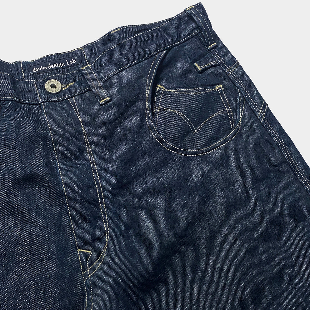 DDL 513S H17-LUCKY-HC RELAX STRAIGHT HORSESHOE INSPIRED 6 POCKET BUCKLE BACK HEMP COTTON JEAN-11.5OZ-HRH INDIGO