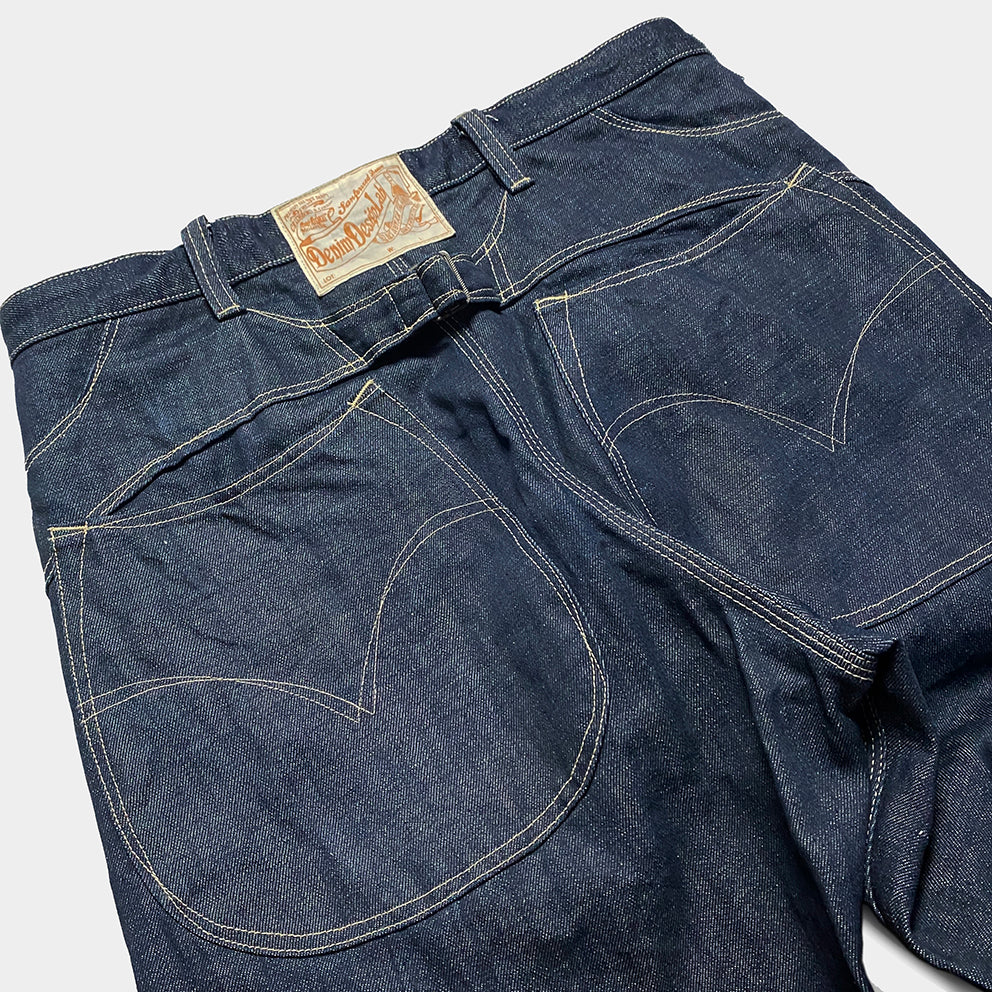 DDL 513S H17-LUCKY-HC RELAX STRAIGHT HORSESHOE INSPIRED 6 POCKET BUCKLE BACK HEMP COTTON JEAN-11.5OZ-HRH INDIGO