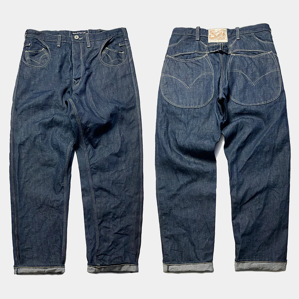 DDL 513S H17-LUCKY-HC RELAX STRAIGHT HORSESHOE INSPIRED 6 POCKET BUCKLE BACK HEMP COTTON JEAN-11.5OZ-HRH INDIGO