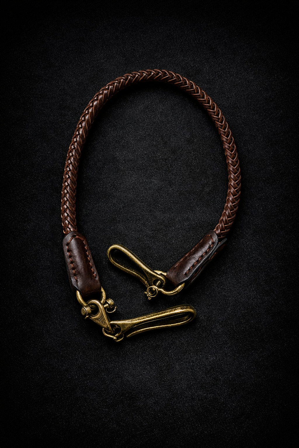 DUZ DENIM-BRAIDED LEATHER TETHER LANYARD