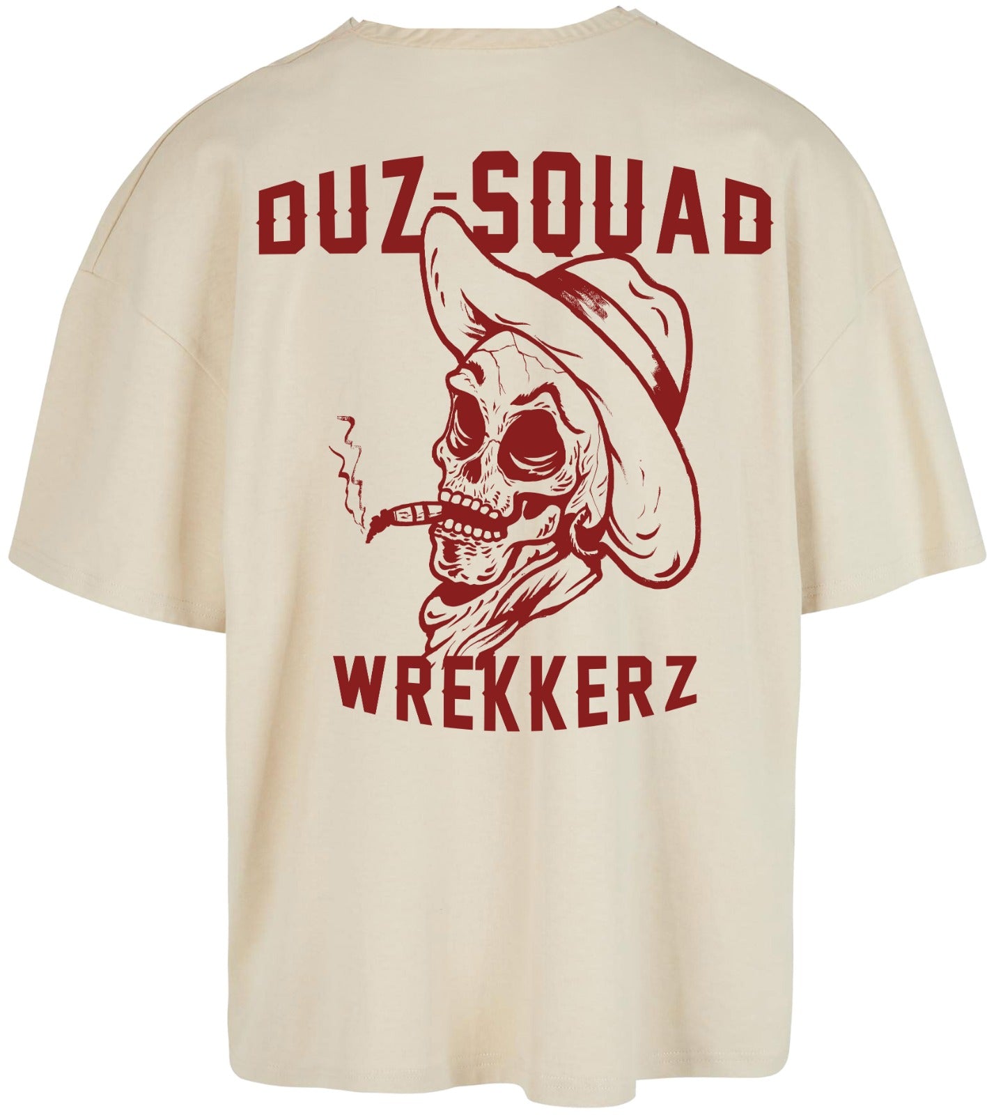 ***PRE-ORDER*** DUZ DENIM X CLOBBER CALM-"DUZ SQUAD WREKKERZ" TEE-LIGHT BEIGE
