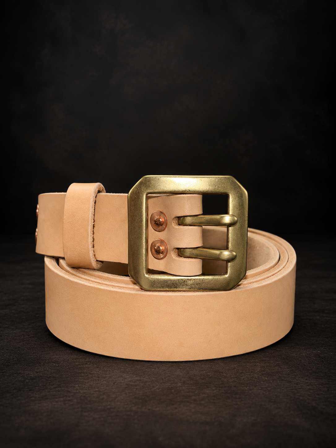 Duz Denim "DuzJam Supply Co." The Double Buck Lifelong Belt (Veg Tan)