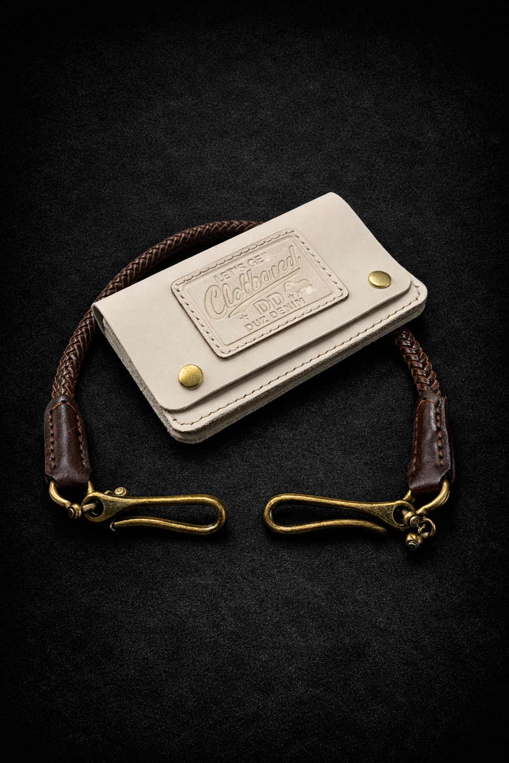 DUZ DENIM-BRAIDED LEATHER TETHER LANYARD