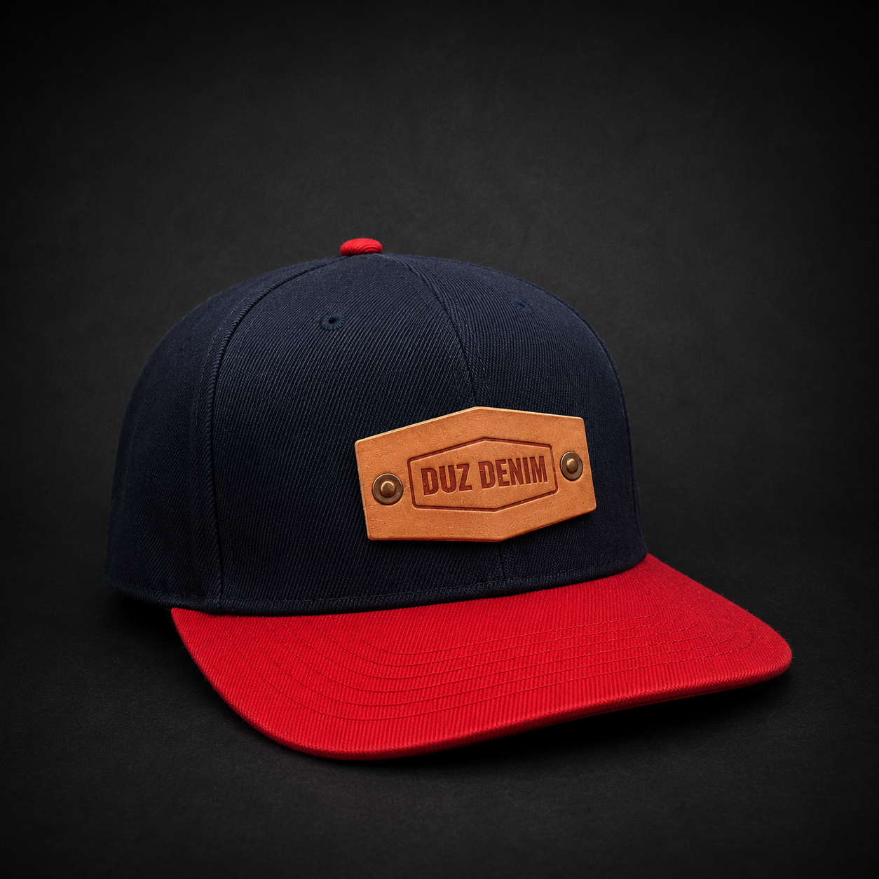 Duz Denim Snapback (Navy/Red)