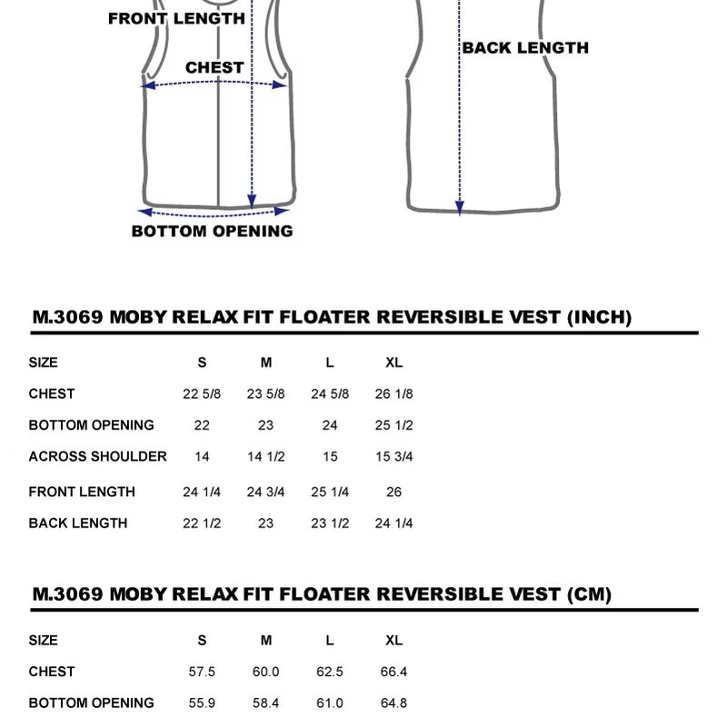 BZEN M.3069-MOBY RELAX FIT REVERSIBLE FLOATER VEST-NAVY