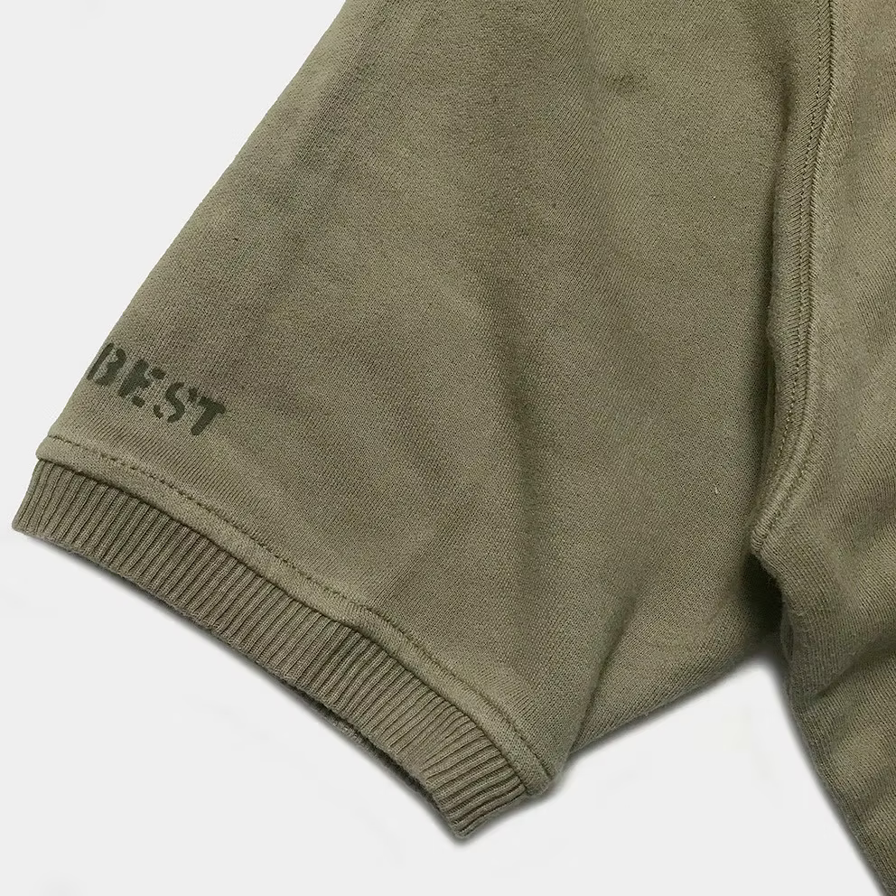 BZEN M.3067-VISCOUNT-BEST REGULAR FIT RAGLAN BIG-V INSERT FRENCH TERRY TEE-265GSM-E0 MOSS GREEN