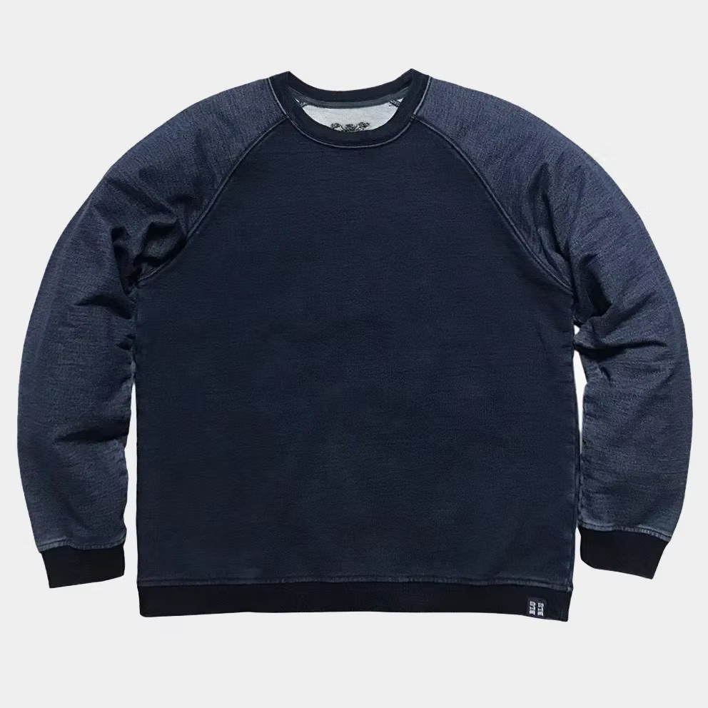 BZEN BLU BLU - M.3086 THE BARON REGULAR FIT TWO TONE INDIGO RAGLAN TOP-E0 DARK INDIGO