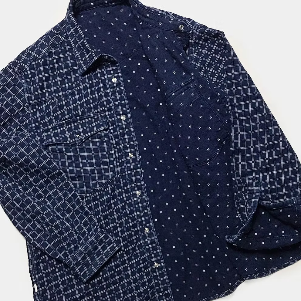 BZEN M.3239R- JESSE-R REGULAR FIT REVERSIBLE WESTERN SHIRT- E3 DUFFER CHECK