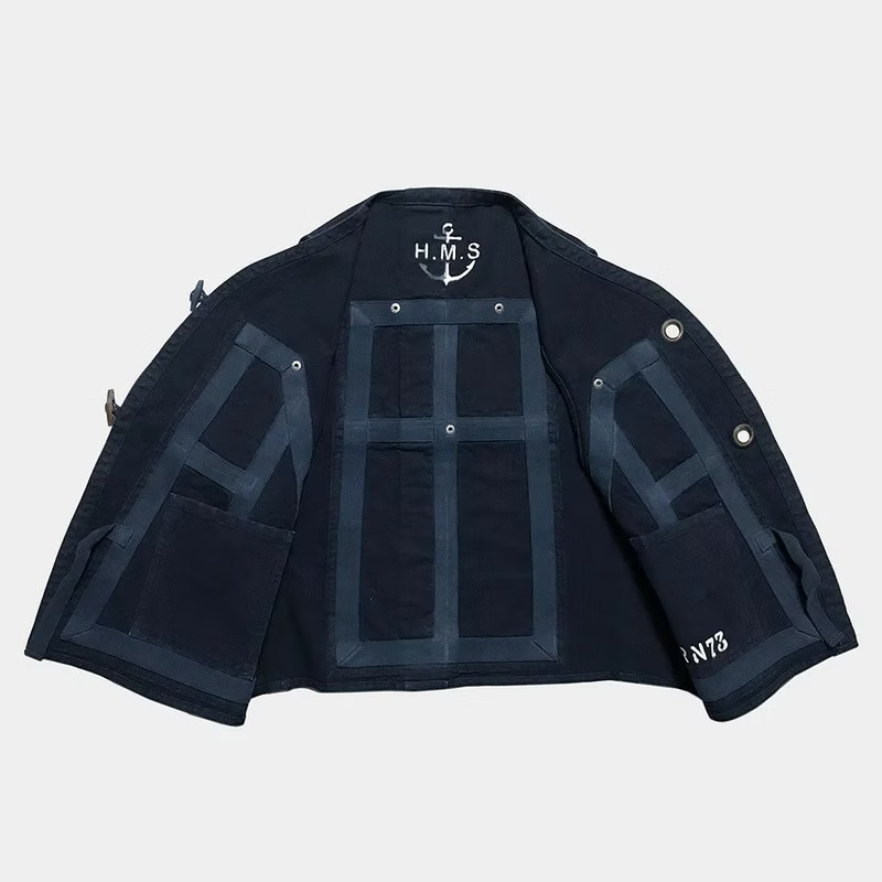 BZEN M.3069-MOBY RELAX FIT REVERSIBLE FLOATER VEST-NAVY