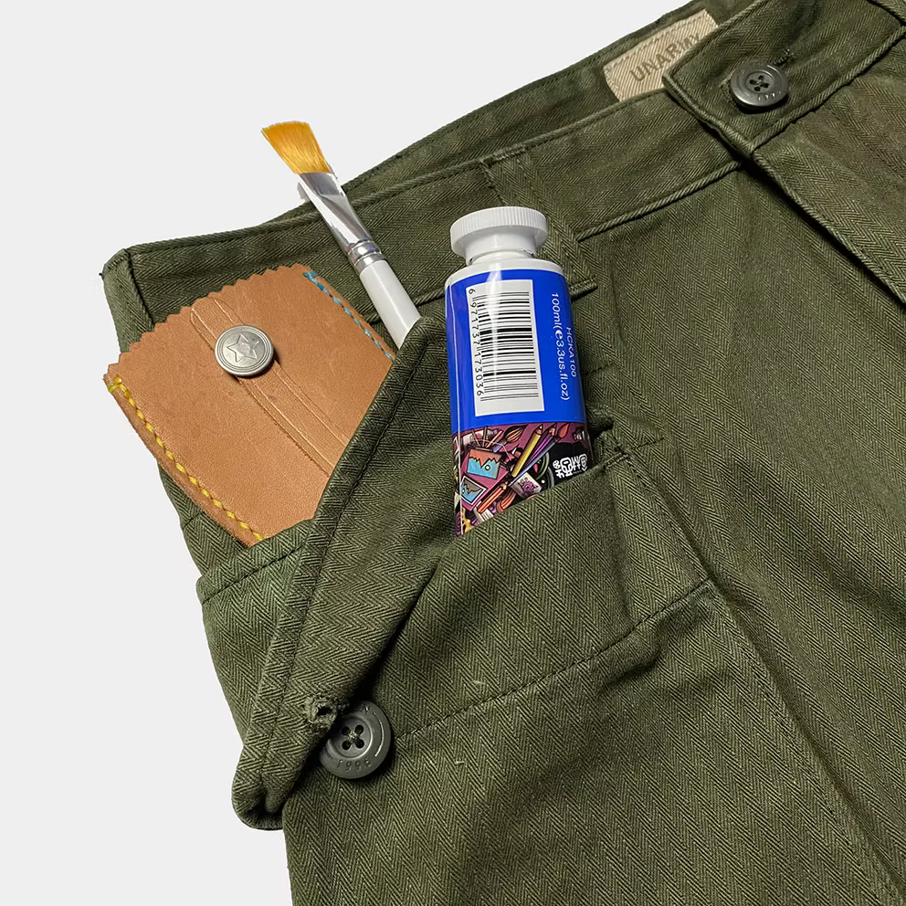 BZEN M.1119R L32 RANGER-HBT4 REGULAR FIT USMC INSPIRED 4 POCKET HBT VEGGIE DYED PANT-7OZ-E0 MOSS GREEN