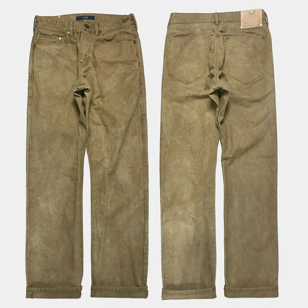 BZEN M.1098-EL PASO H17 REGULAR STRAIGHT 5 POCKET VEGGIE DYED-12oz-E0 PEANUT