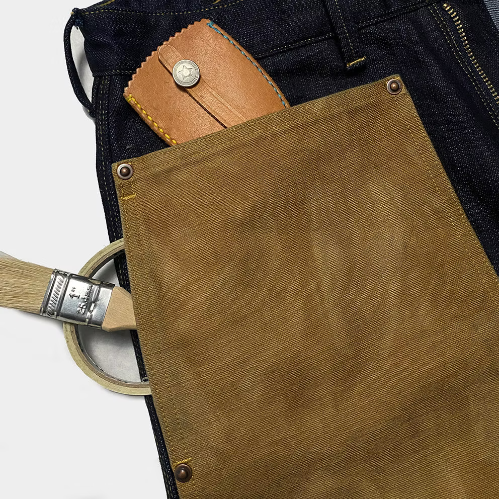 BZEN M.1279 JETHRO-CBC DOUBLE PANEL FRONT 6 POCKET COLOR BLOCK DENIM PAINTER JEAN-14oz-HRH INDIGO