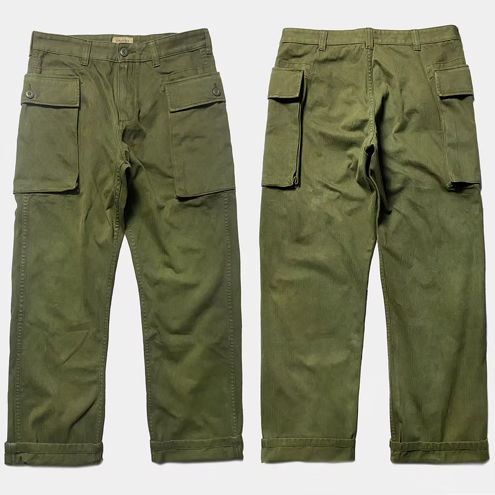 BZEN M.1119R L32 RANGER-HBT4 REGULAR FIT USMC INSPIRED 4 POCKET HBT VEGGIE DYED PANT-7OZ-E0 MOSS GREEN