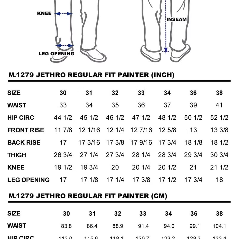 BZEN M.1279 JETHRO-CBC DOUBLE PANEL FRONT 6 POCKET COLOR BLOCK DENIM PAINTER JEAN-14oz-HRH INDIGO